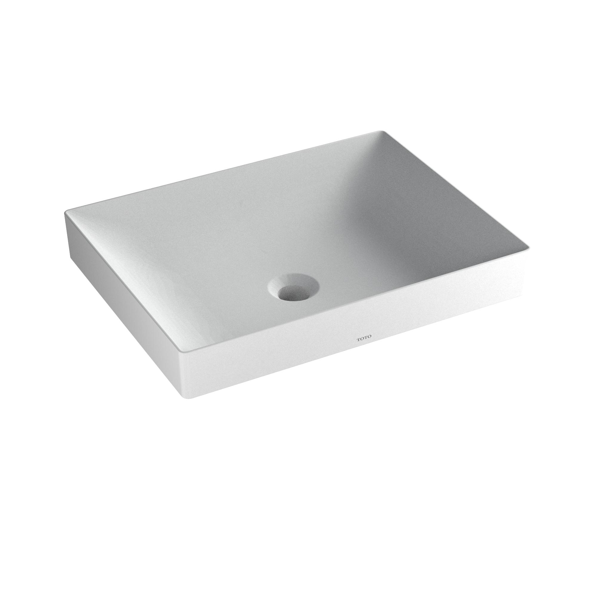 Toto® LT475MT#CMW Kiwami® Renesse Bathroom Sink With CEFIONTECT® Ceramic Glaze, Rectangle Shape, 14-15/16 in L x 19-11/16 in W x 2-3/4 in H, Vessel Mount, Ceramic, Clean Matte/White, Import