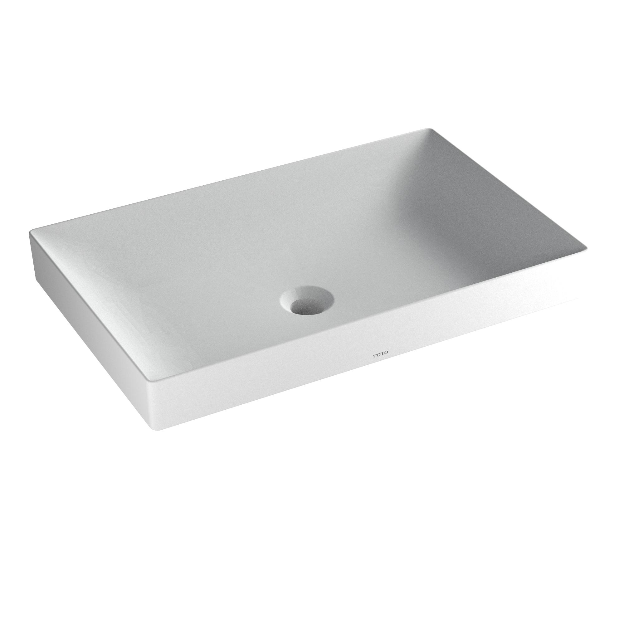 Toto® LT476MT#CMW Kiwami® Renesse Bathroom Sink With CEFIONTECT® Ceramic Glaze, Rectangle Shape, 14-15/16 in L x 23-5/8 in W x 2-3/4 in H, Vessel Mount, Ceramic, Clean Matte/White, Import