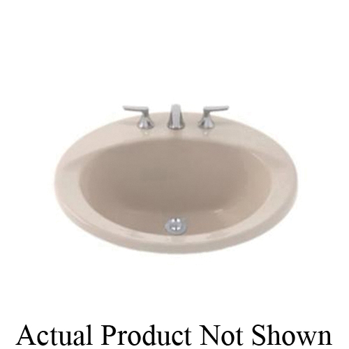 Toto® LT512G#03 Self-Rimming Lavatory With Consealed Front Overflow, Ultimate®, Circular Shape, 19 in W x 19 in D, Drop-In Mount, Vitreous China, Bone, Import