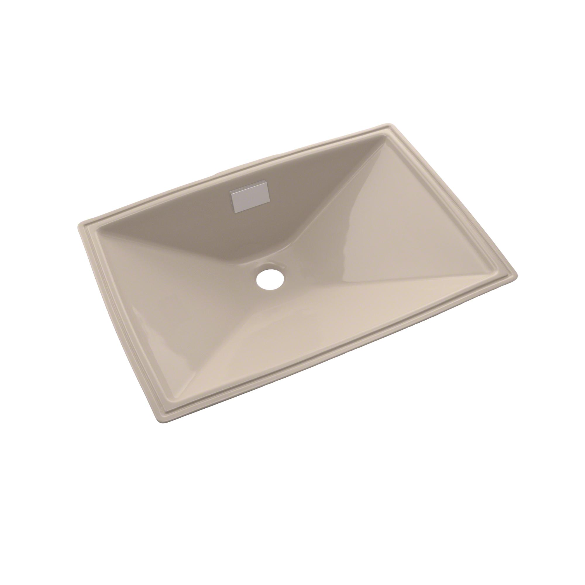 Toto® LT931#03 Lloyd™ Contemporary Lavatory Sink With Rear Overflow, Rectangle Shape, 23 in W x 16 in D, Undercounter/Wall Mount, Vitreous China, Bone, Domestic