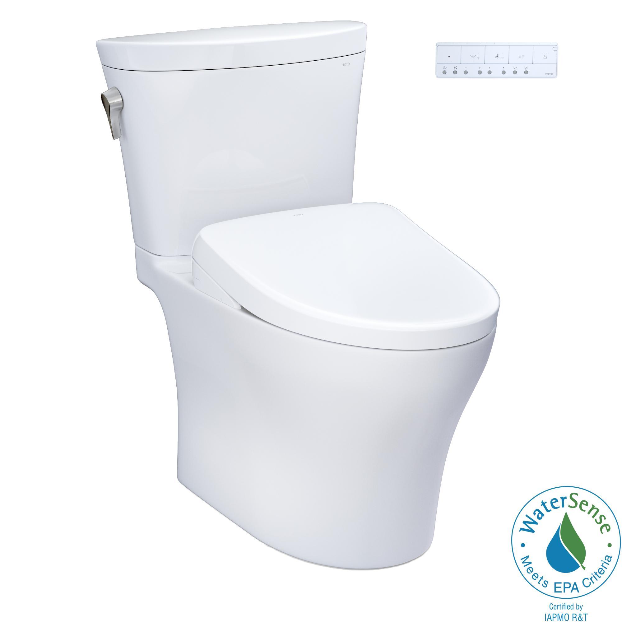 Toto® MW4484726CEMFGN#01 MW4484726CEMFGN 2-Piece Dual Flush Ultra High-Efficiency Toilet, Aquia®, Elongated Bowl, 16-1/8 in H Rim, 12 in Rough-In, 0.9/1.28 gpf Flush Rate, Cotton, Import