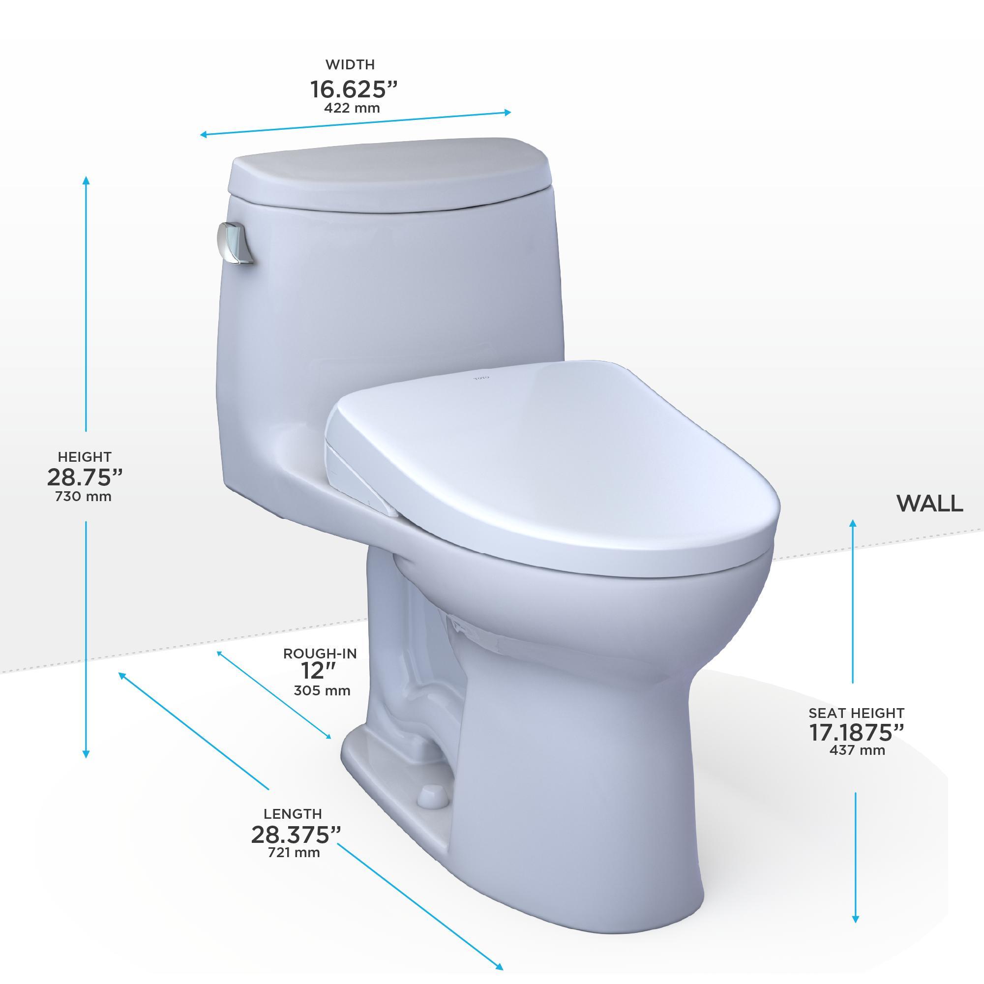 Toto® MW6044726CEFGA#01 MW6044726CEFGA 1-Piece Toilet, UltraMax® II, Elongated Bowl, 12 in Rough-In, 1.28 gpf Flush Rate, Cotton, Import