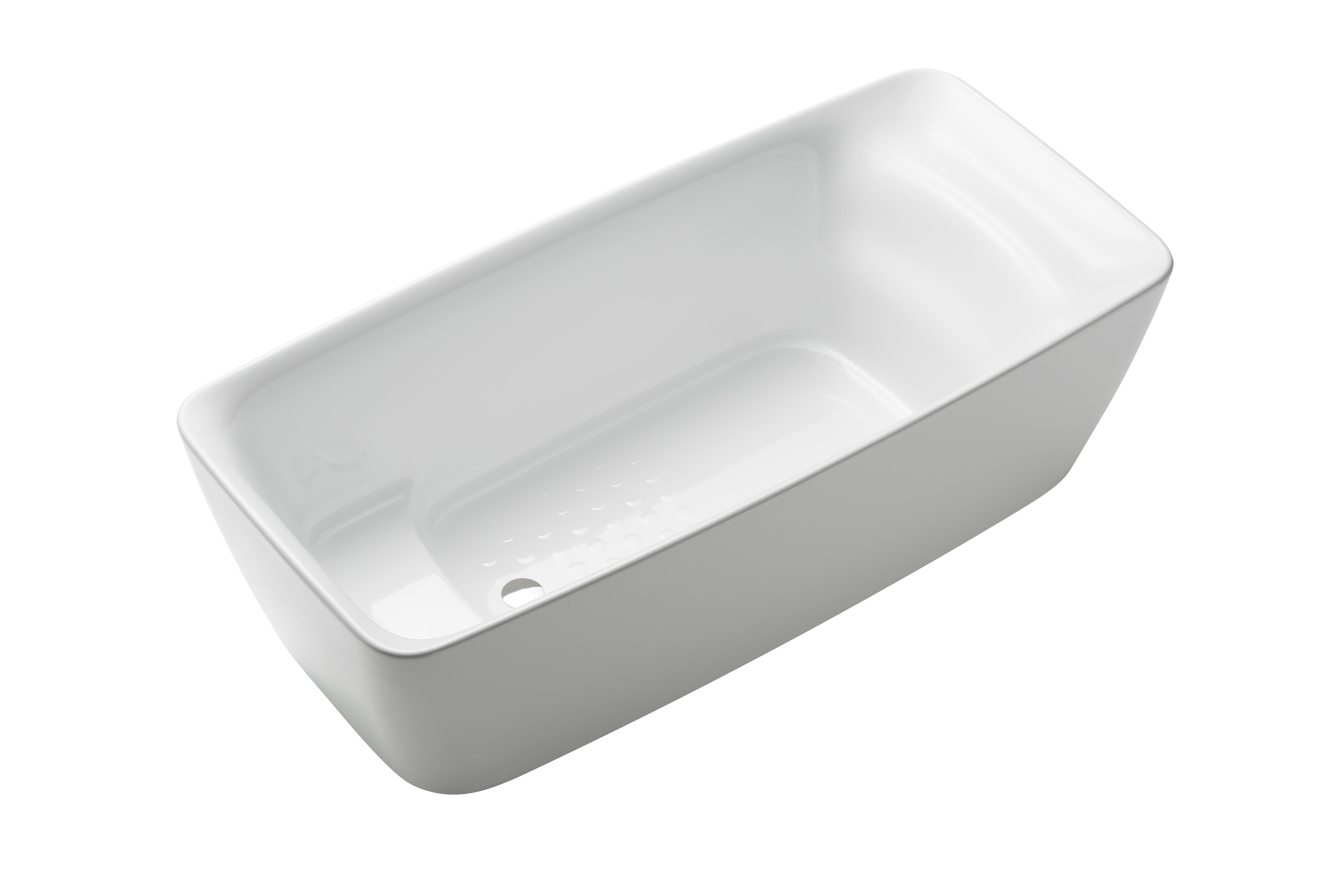 Toto® PJY1724PWEU#GW Flotation Soaker Bathtub With RECLINE COMFORT™ Technology, Rectangle Shape, 66-15/16 in L x 31-1/2 in W, Gloss White, Import