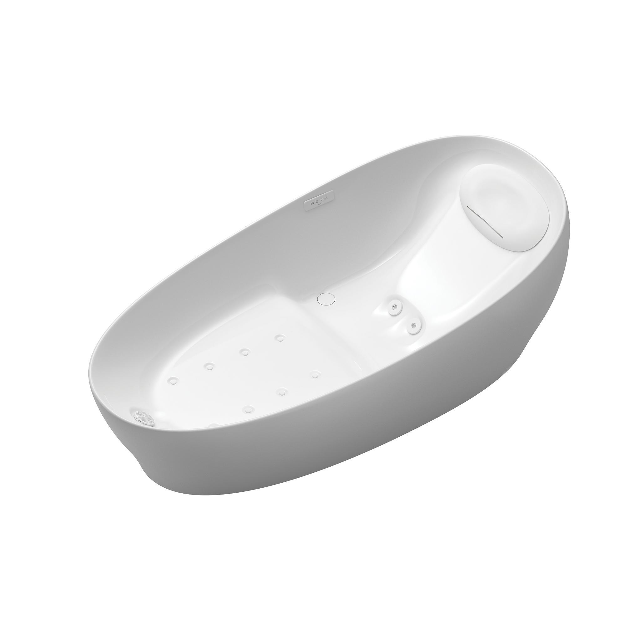Toto® PJYD2200PWEU#GW ZERO DIMENSION® Flotation Bathtub, Hydrotherapy, Oval Shape, 86-7/8 in L x 41-5/16 in W, Gloss White, Import