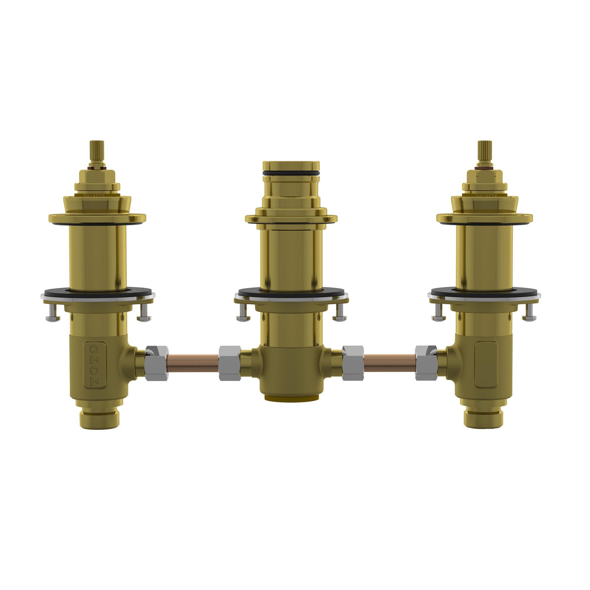 Toto® TBMT2 Rough-In 3-Hole Roman Tub Filler, 1/2 in NPSM Inlet, 80 psi Pressure, Forged Brass Body