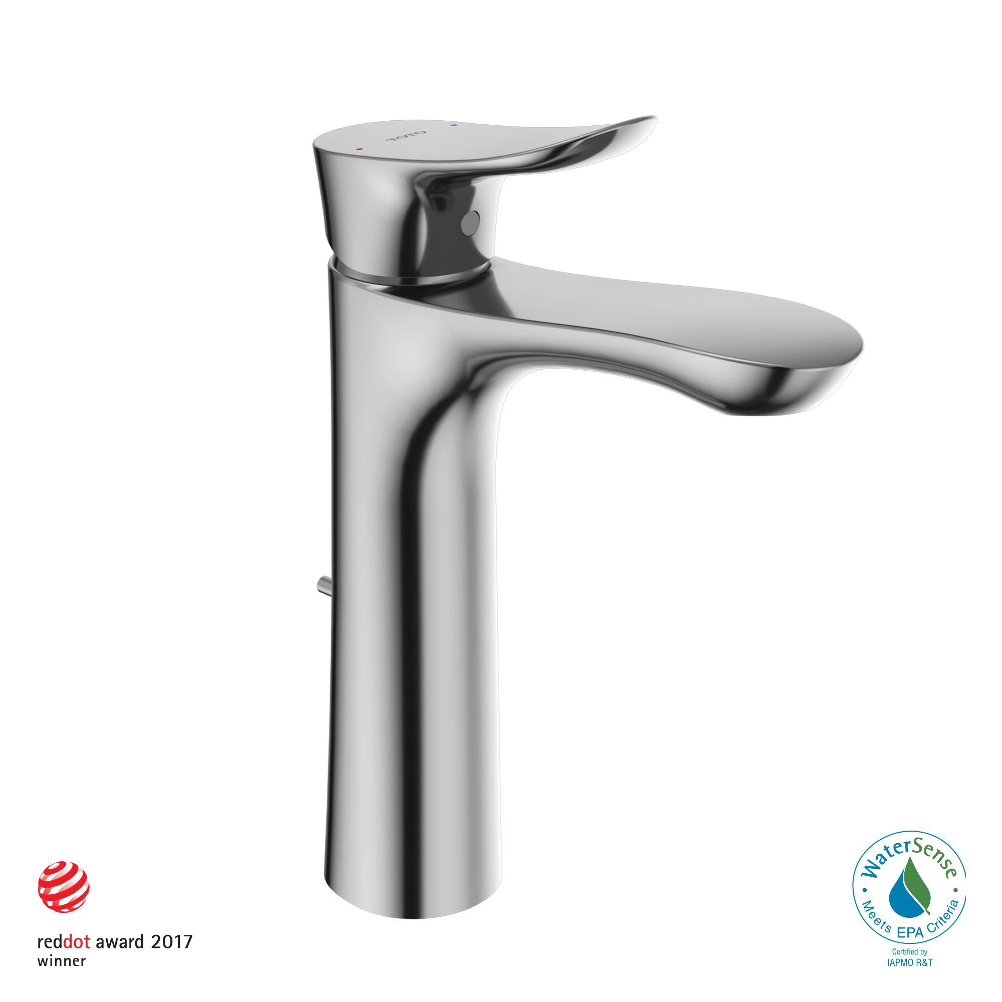 Toto® TLG01304U#BN Semi-Vessel Bathroom Sink Faucet With COMFORT GLIDE™ Technology, Residential, 4-7/8 in Spout, 6-15/16 in H Spout, Brushed Nickel, 1 Handles, Metal Pop-Up Drain, Import