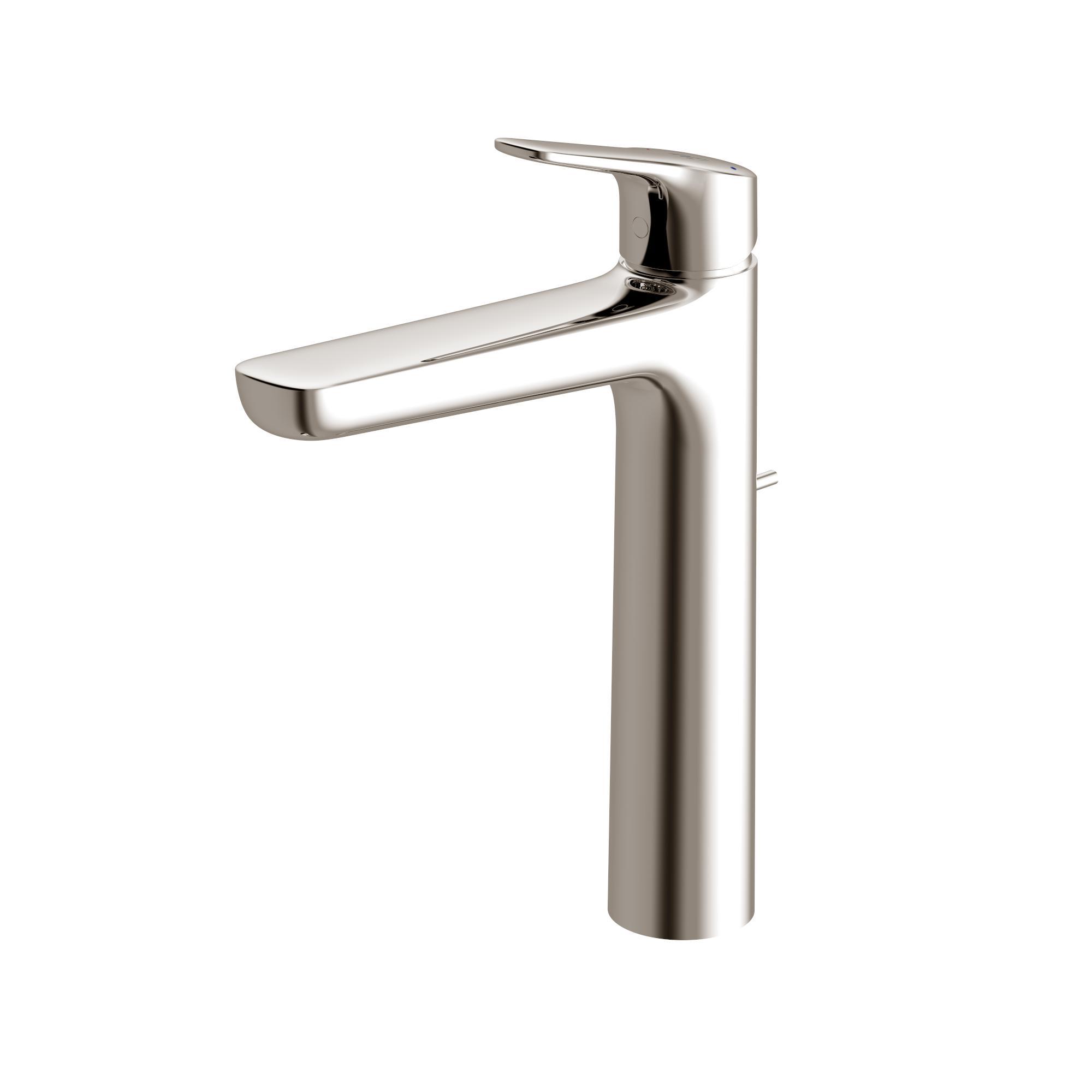 Toto® TLG03305U#PN GS Series Vessel Faucet With COMFORT GLIDE® Technology and Drain Assembly, Commercial/Residential, 6-1/2 in Spout, 8-5/16 in H Spout, Polished Nickel, 1 Handle, Pop-Up Drain, Import