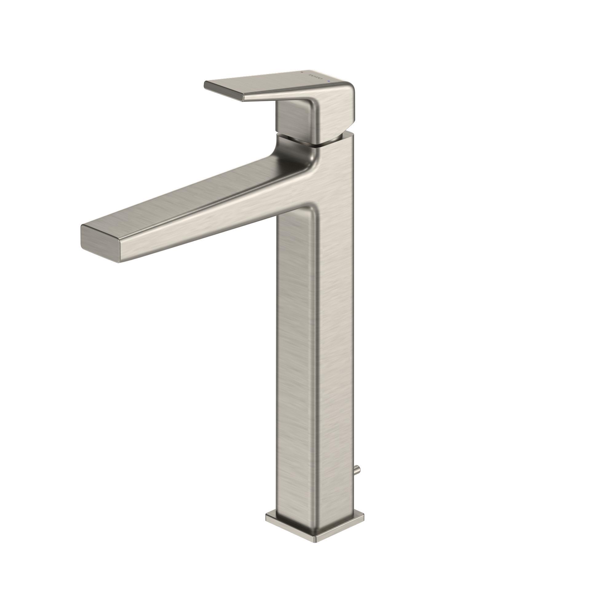 Toto® TLG10305U#BN GB Vessel Bathroom Sink Faucet, Commercial/Residential, 6-9/16 in Spout, 9-1/2 in H Spout, Brushed Nickel, 1 Handle, Pop-Up Drain, Import