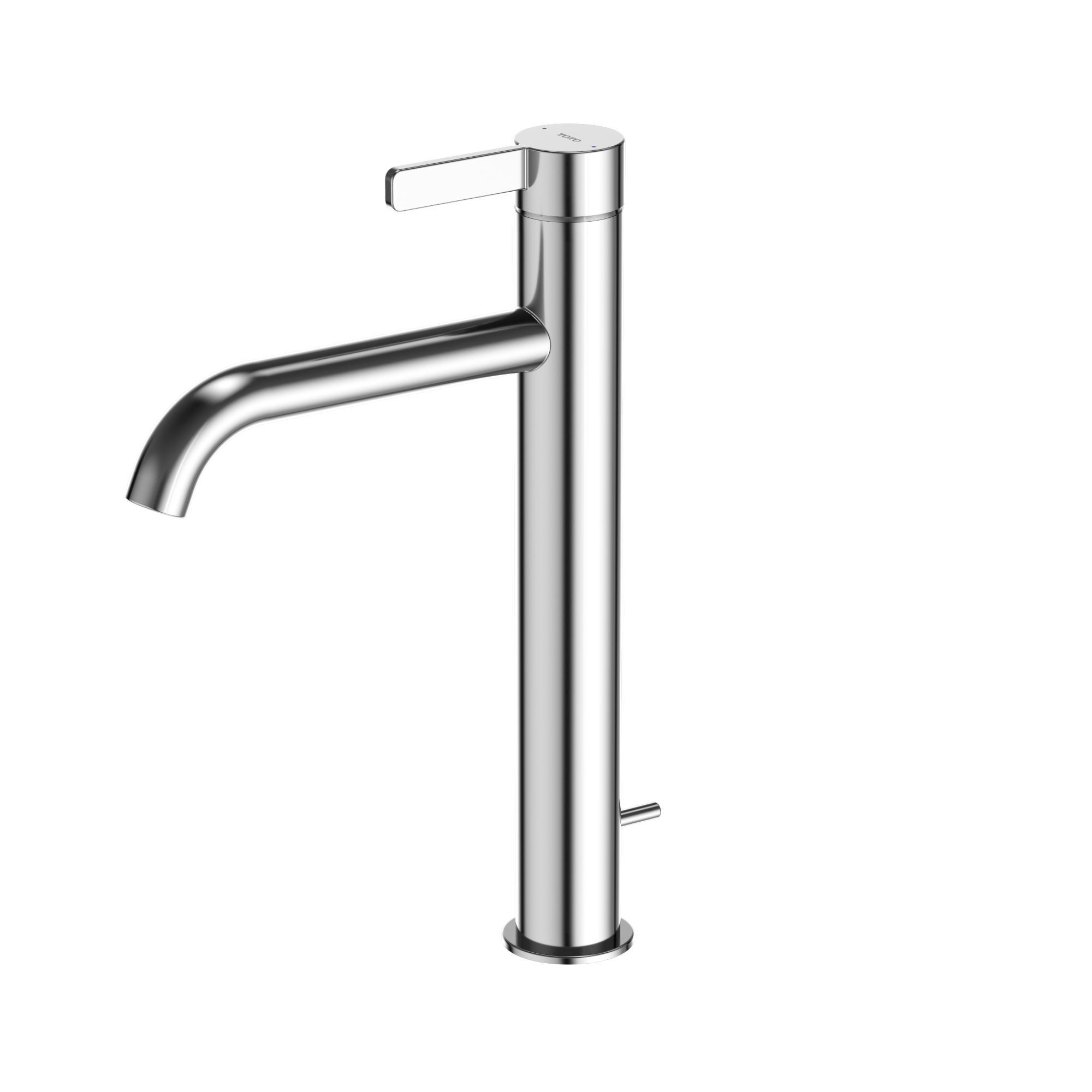 Toto® TLG11305U#CP GF Vessel Bathroom Sink Faucet, Commercial/Residential, 6-3/4 in Spout, 7-3/4 in H Spout, Polished Chrome, 1 Handle, Pop-Up Drain, Import