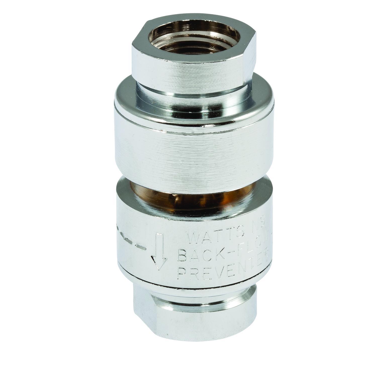 WATTS® 0792098 LFN9 Vacuum Breaker, 3/8 in Nominal, FNPT End Style, Brass Body, Dual Check, Import
