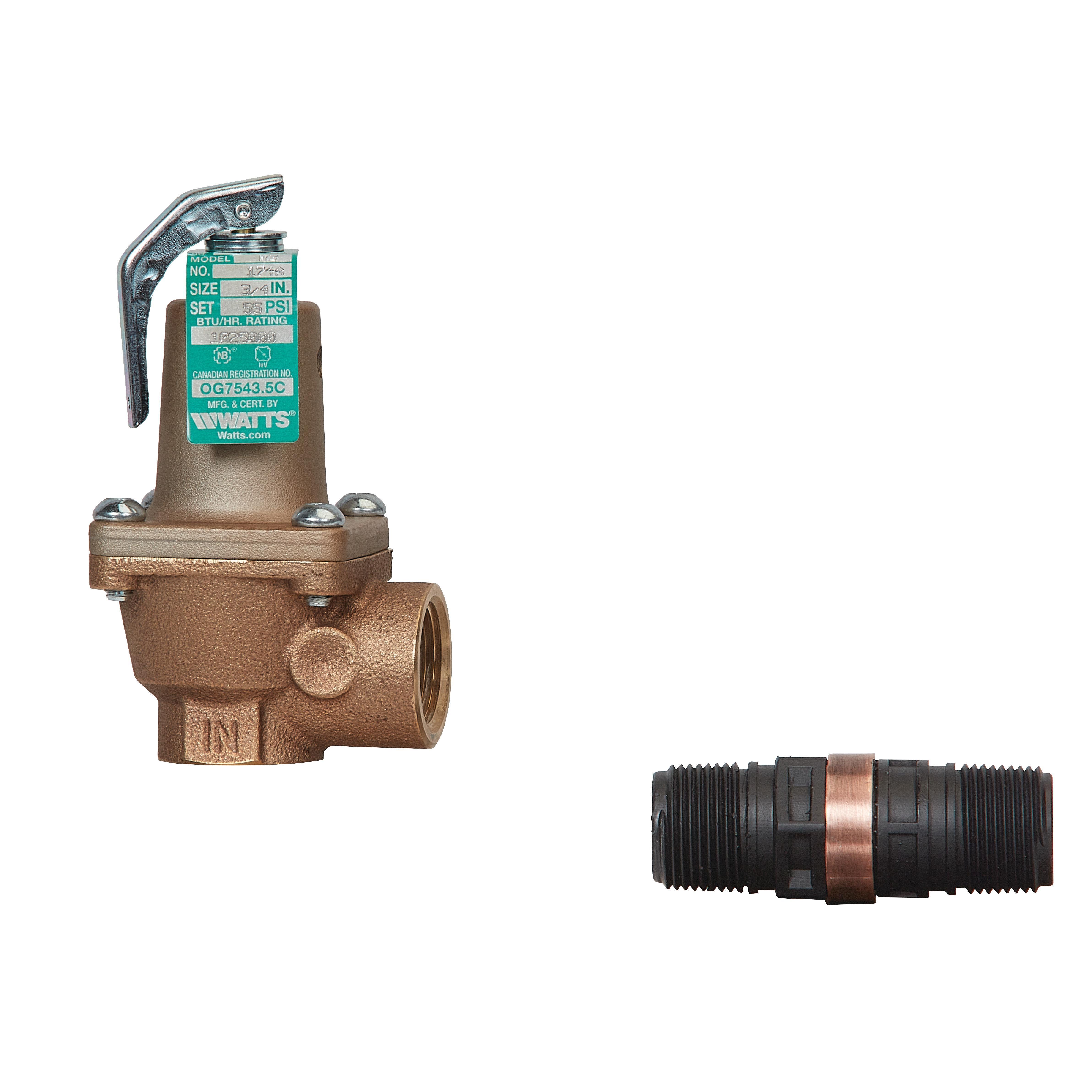 WATTS® F274612 174A Automatic Reseating Valve, 3/4 in Nominal, Female NPTF End Style, 60 psi Pressure, Bronze Body, Domestic