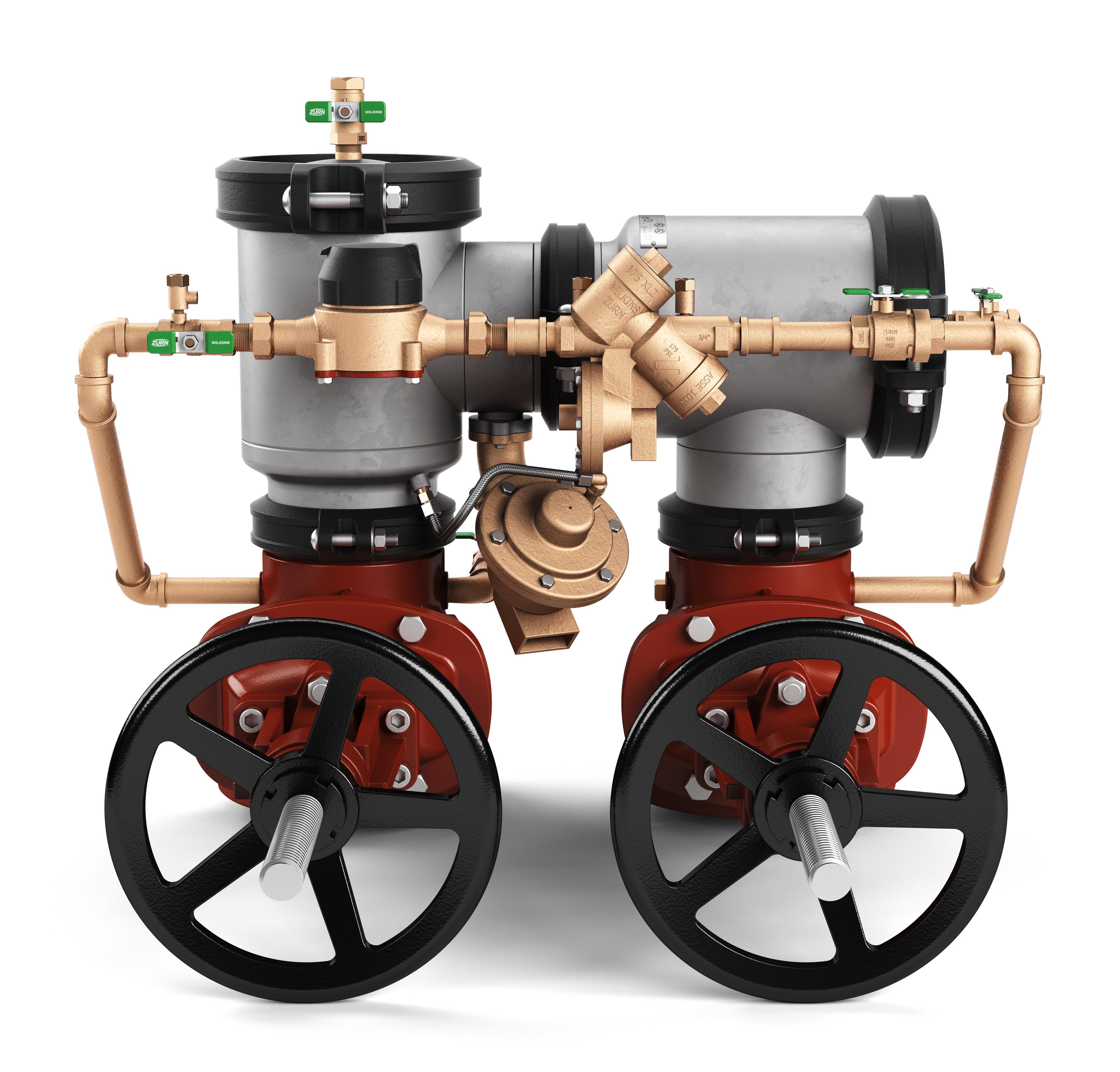 Zurn® Wilkins 4-475STDA Detector Assembly, 4 in Nominal, Flanged Outside Stem and Yoke Gate Valves End Style, Outside Stem and Yoke Gate Valve, 304L Stainless Steel Body, Reduced Pressure, 125 lb, Domestic