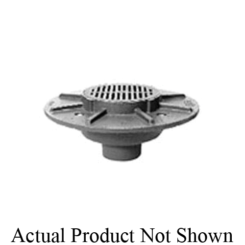 Zurn® Z533-4NH Heavy Duty Parking Deck Drain, 4 in Outlet, No-Hub Connection, 9 in Dia Grid, Cast Iron Drain