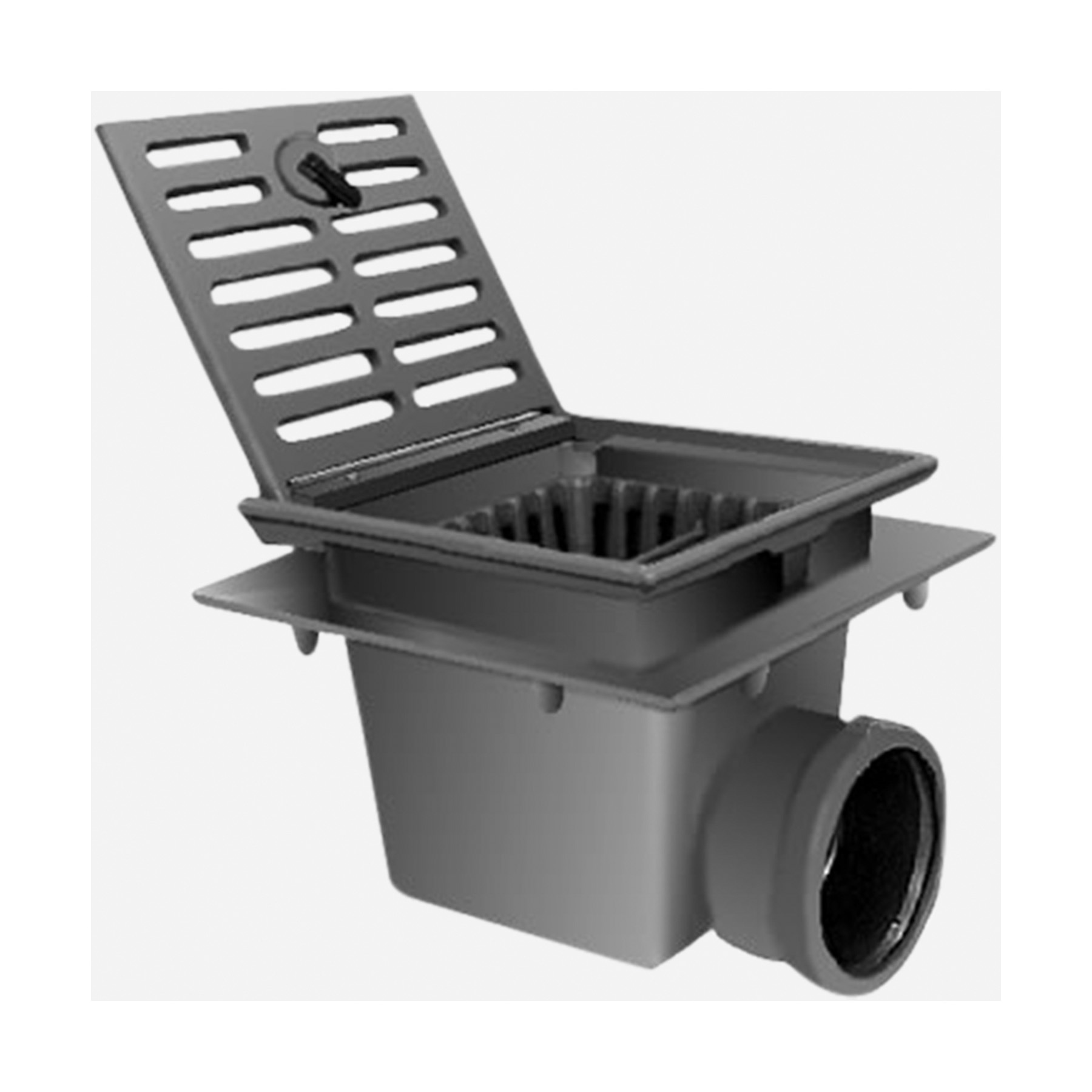 Smith® 2445Y06 Traffic Floor Drain, 6 in Outlet, No Hub Connection, Steel Drain