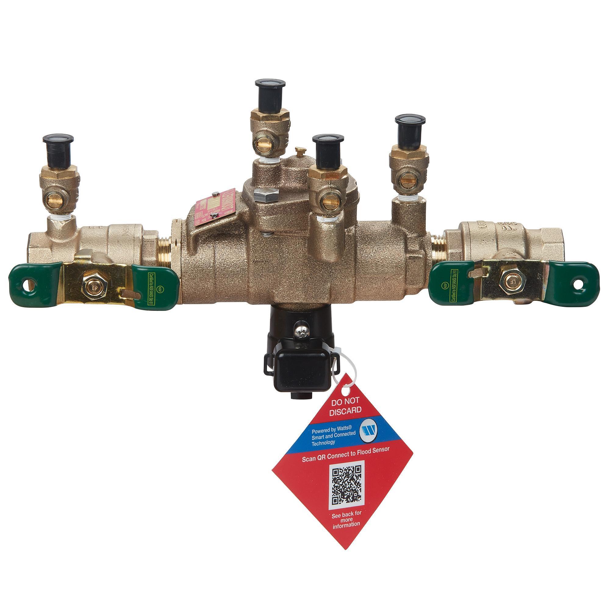 WATTS® 88004058 009-FS In-Line Backflow Preventer, 3/4 in Nominal, FNPT End Style, Quarter-Turn Ball Valve, Bronze Body, Reduced Pressure Zone
