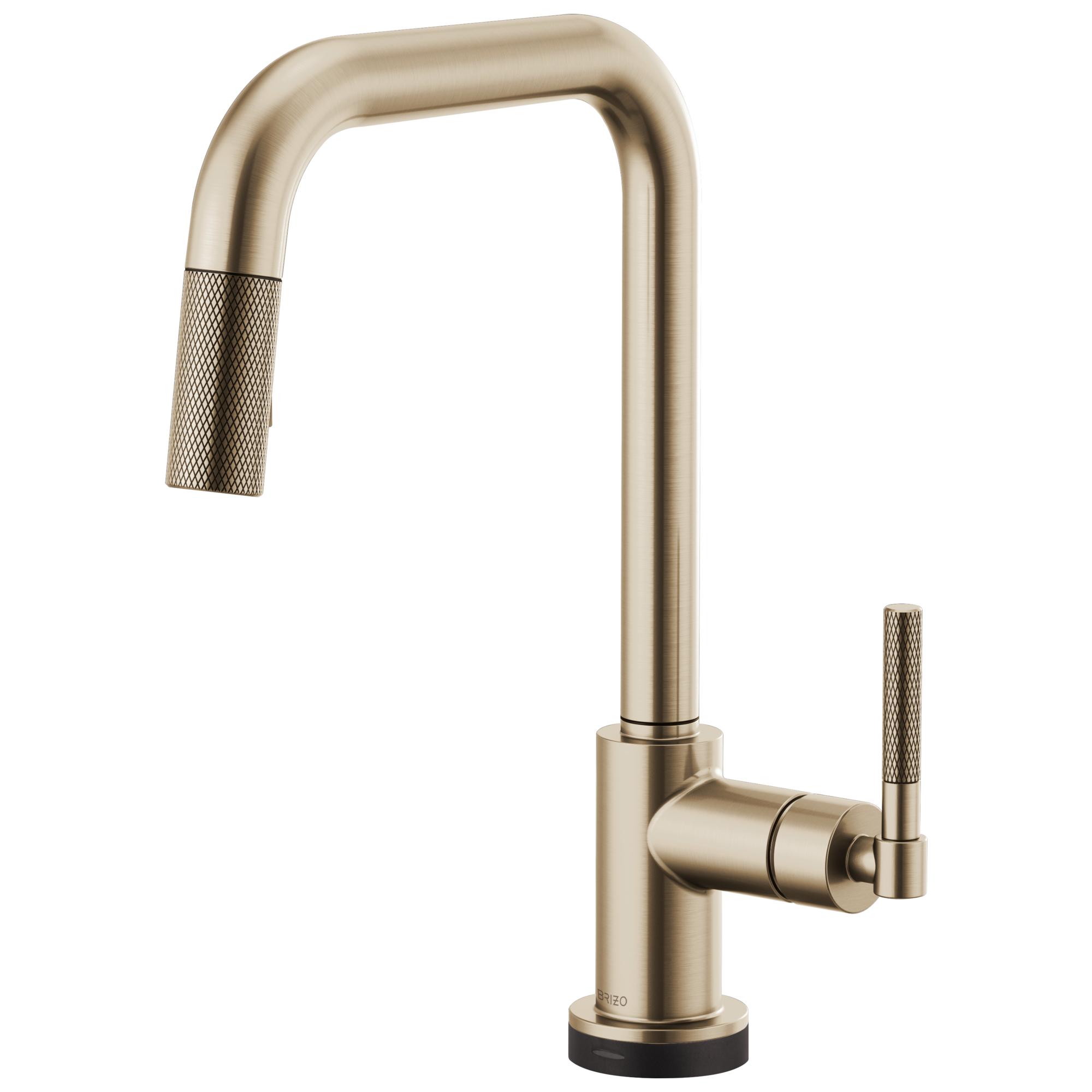 Brizo® SMARTTOUCH® 64053LF-GL Litze™ Pull-Down Kitchen Faucet, 1.8 gpm Flow Rate, Luxe Gold, 1 Handles, 1 Faucet Holes, Function: Traditional, Domestic