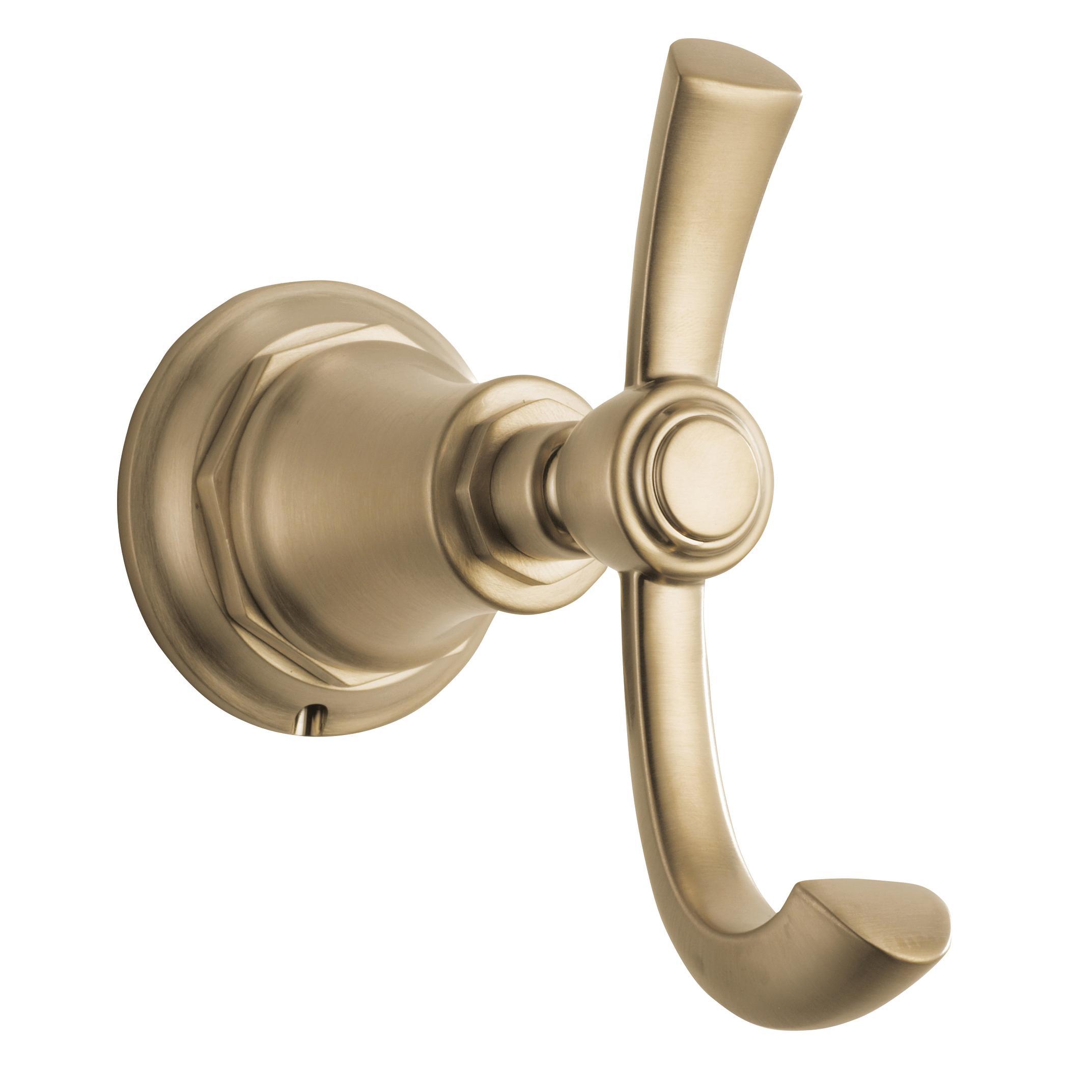 Brizo® 693561-GL Robe Hook, Rook™, 2 Hooks, 5-3/16 in OAD x 4-11/16 in OAH, Import