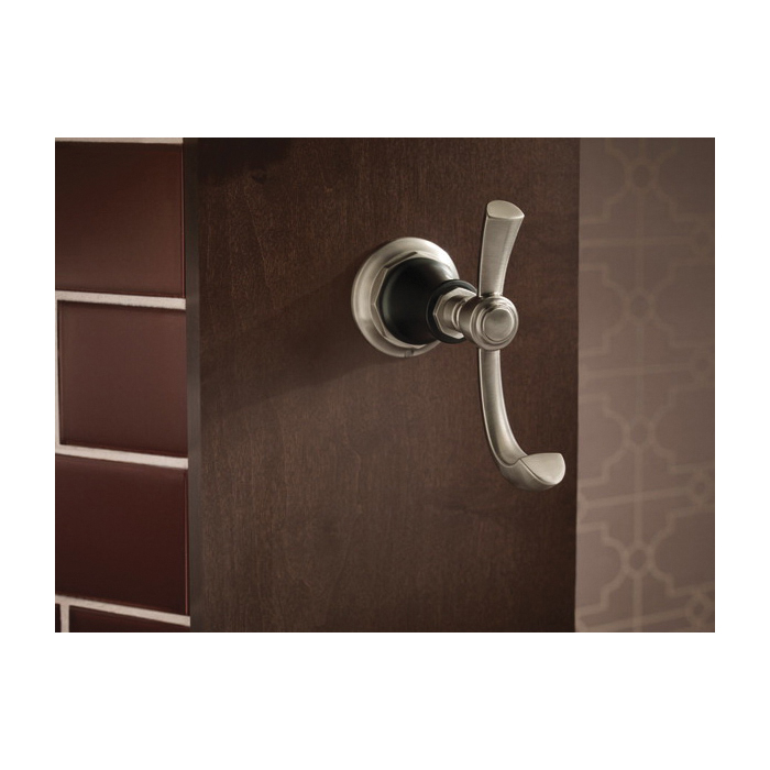 Brizo® 693561-NKBL Rook™ Robe Hook, 2 Hooks, 2-5/16 in OAW x 5-3/16 in OAD, Import