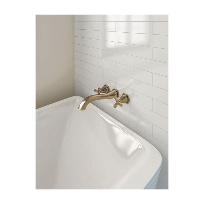 DELTA® T57766-CZWL Wall Mount Tub Filler, 8 gpm, 8 in Center, Brilliance® Champagne Bronze, 2 Handles, Import
