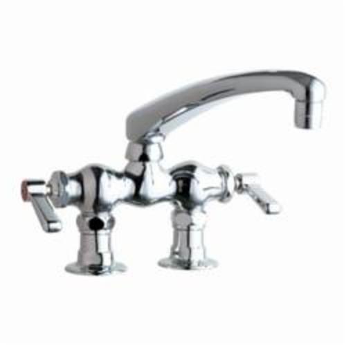 Chicago Faucet® 772-L8ABCP Hot and Cold Water Sink Faucet, Commercial, 2.2 gpm Flow Rate, 3-3/8 in Center, Swivel Spout, Polished Chrome, 2 Handles, Domestic