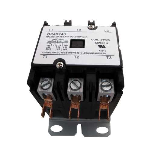 Supco® DP40243 Compact Universal Definite Purpose Contactor, 24 VAC V Coil, 3 Poles, Import