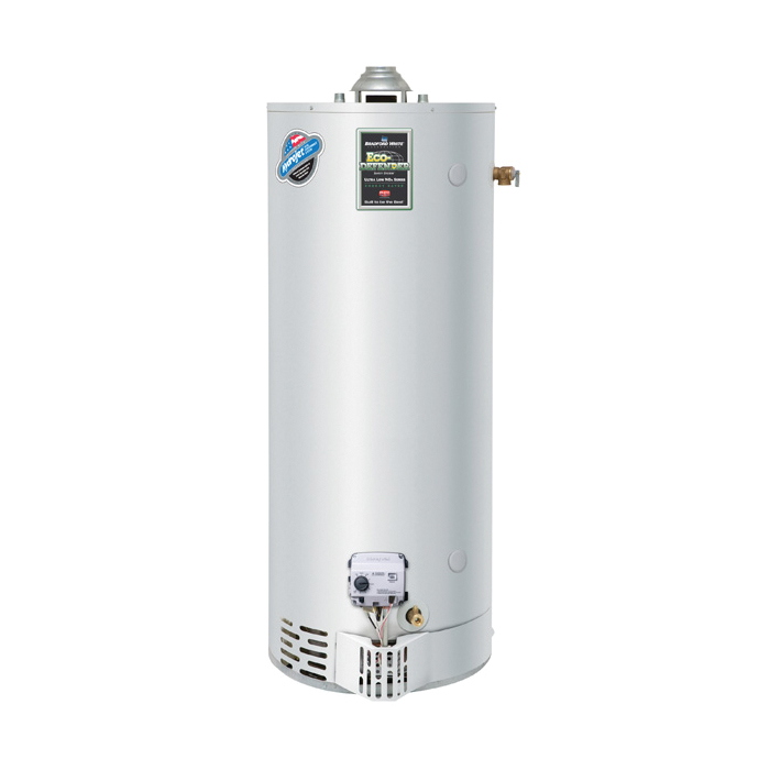 Bradford White® URG250H6N Gas Water Heater, 55000 Btu/hr Heating, 48 gal Tank, Natural Gas Fuel, Atmospheric Vent, 59 gph Recovery, Domestic