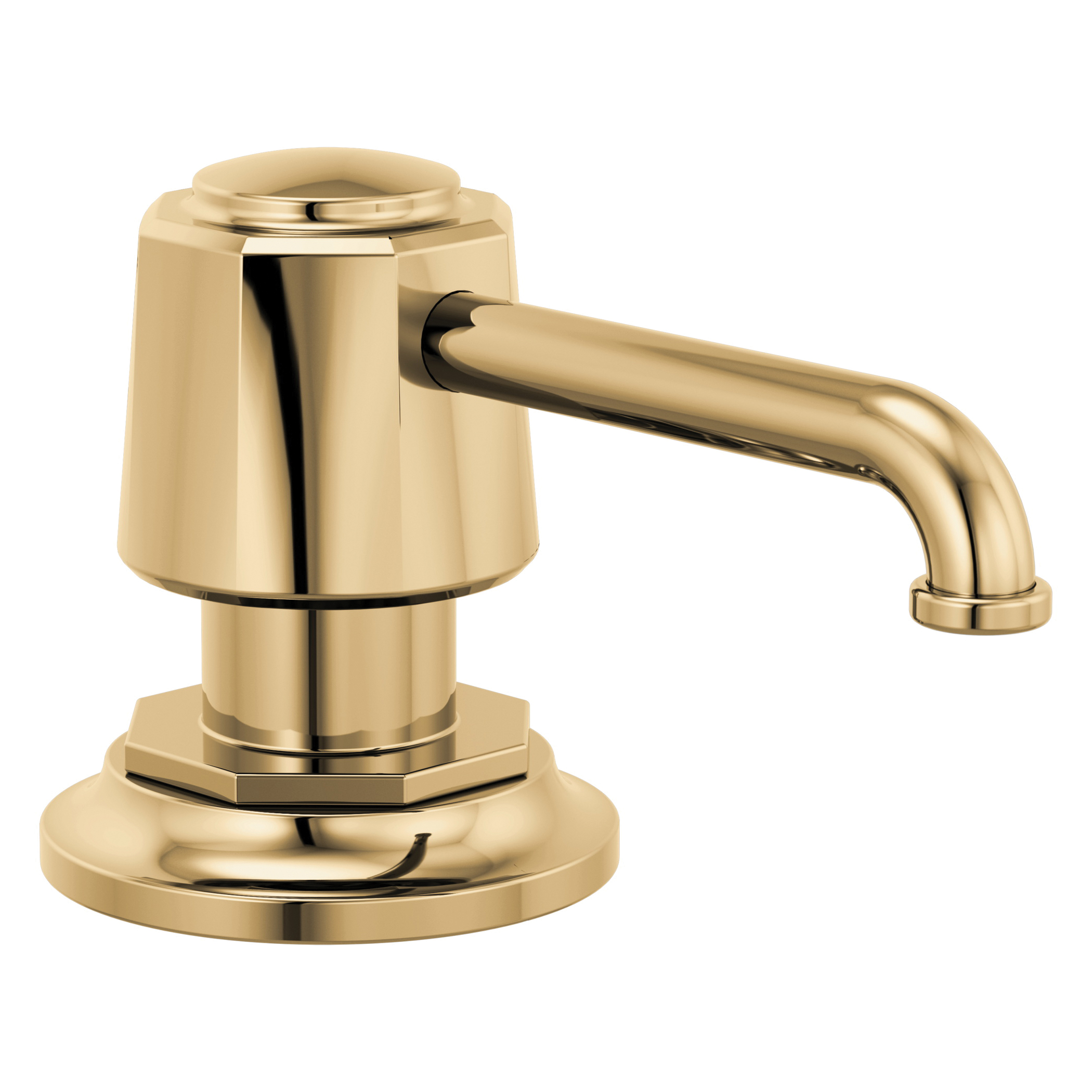 Brizo® RP100487PG Rook® Soap/Lotion Dispenser, Polished Gold, 15 oz Capacity, 2.63 in OAL, Import
