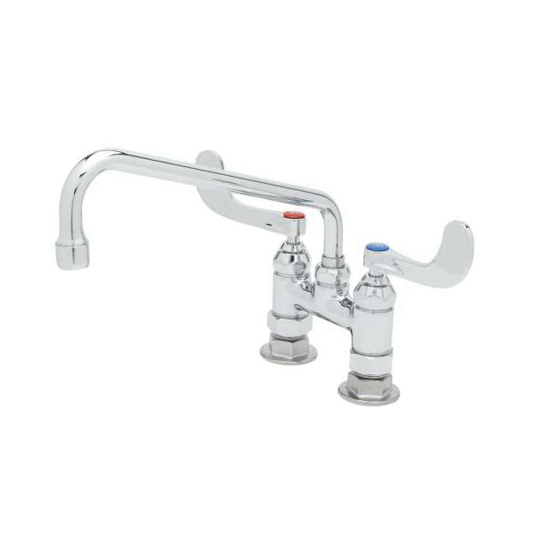 T & S B-0226-WH4 Mixing Faucet, 17.9 gpm Flow Rate, 4 in Center, Swivel Spout, Polished Chrome