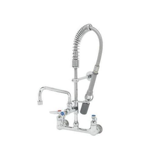 T & S MPY-8WLN-08-CR Mini Pre-Rinse Unit With Heat Resistant Gray Handle, 0.65 gpm Flow Rate, 8 in Center, Polished Chrome, Domestic