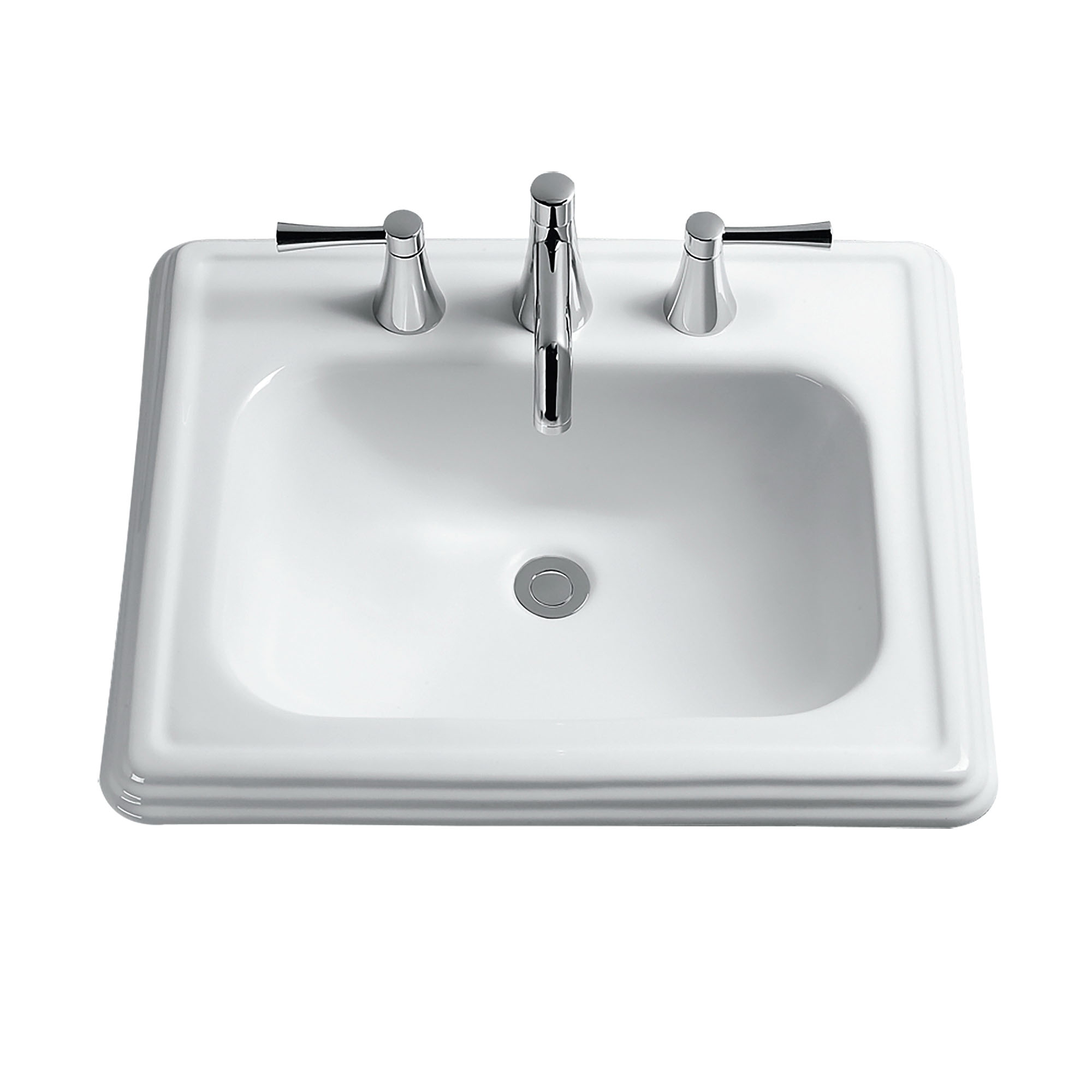 Toto® LT531.8#12 Promenade® Classic Self-Rimming Lavatory With Concealed Front Overflow, Promenade®, Rectangle Shape, 8 in Faucet Hole Spacing, 22-1/2 in W x 18-3/4 in D, Drop-In Mount, Vitreous China, Sedona Beige, Import