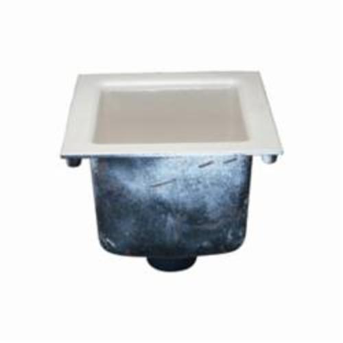 Zurn® Z1901-4NH No-Hub Sani-Flor Receptor With Grate, 4 in Drain Opening, 12 in W x 10-5/8 in D x 12 in H, Squared Shape, Cast Iron