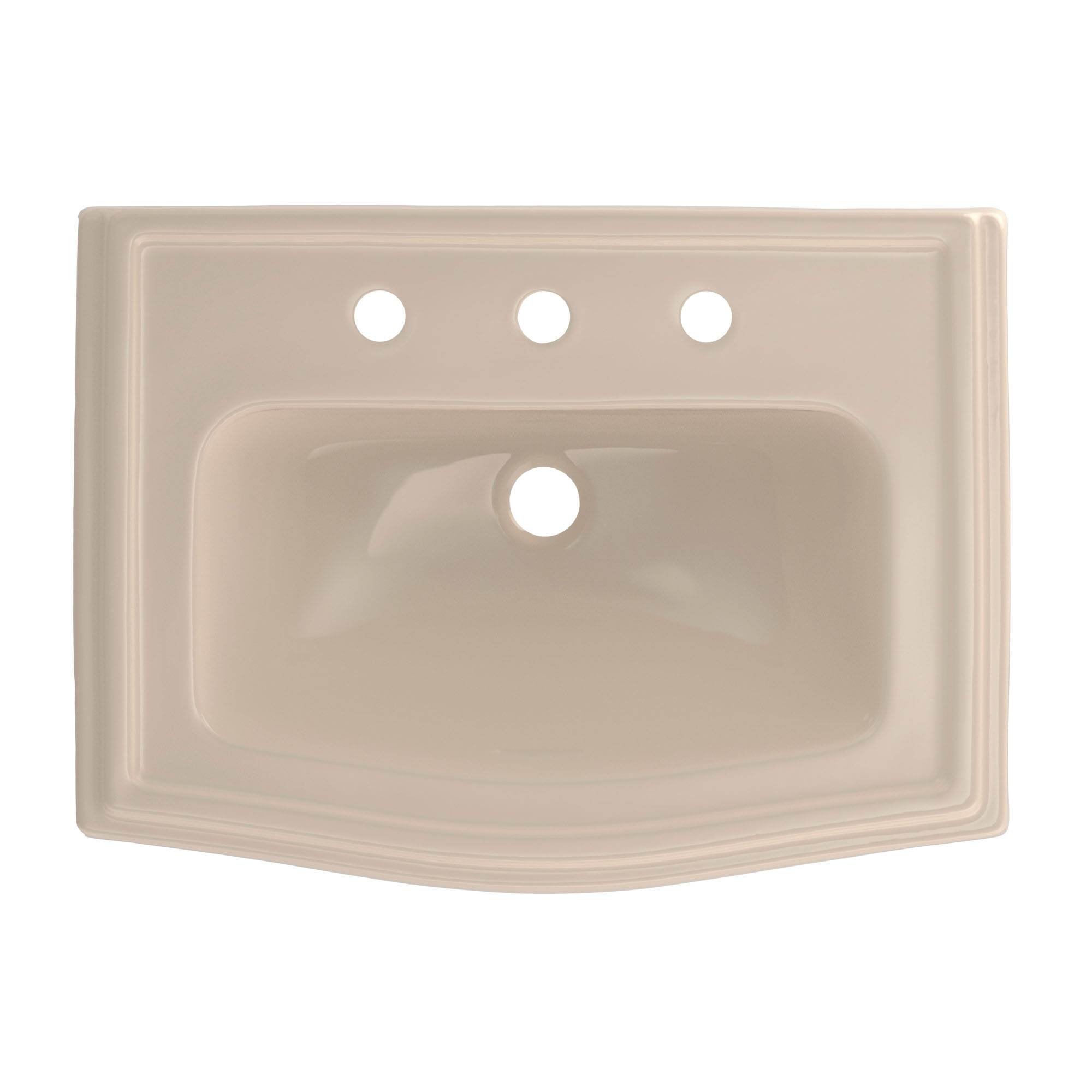 Toto® LT781.8#03 Clayton™ Classic Self-Rimming Lavatory With Rear Overflow, Clayton™, Rectangle Shape, 8 in Faucet Hole Spacing, 25 in W x 18-1/4 in D, Drop-In Mount, Vitreous China, Bone, Import