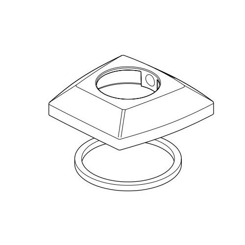 Brizo® RP92220PC Spout Base and Gasket, For Use With Vettis™ T67388 and T67488 Roman Tub Faucet with Handshower, Polished Chrome, Import