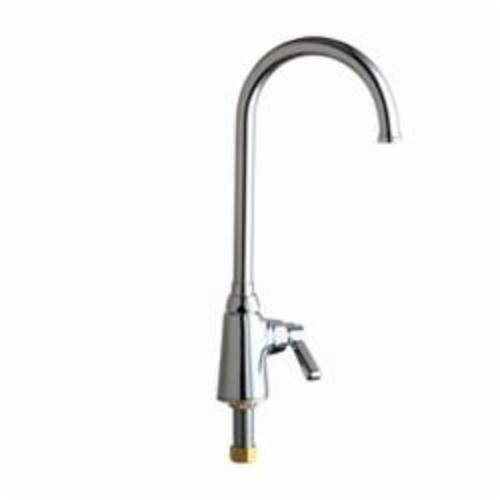 Chicago Faucet® 350-GN2FCABCP Single Supply Sink Faucet, Commercial, 1.5 gpm Flow Rate, Rigid/Swivel Gooseneck Spout, Polished Chrome, 1 Handle