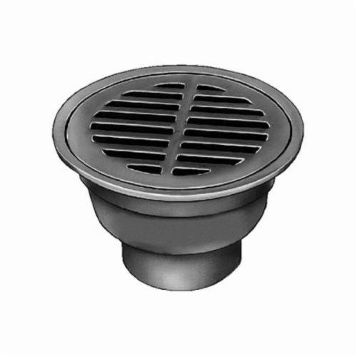 Smith® 2271Y04 Small Area Medium Duty Floor Drain With 8-1/2 in Top and Tractor Grate, 4 in Outlet, No-Hub Connection, 8 in, Cast Iron Drain