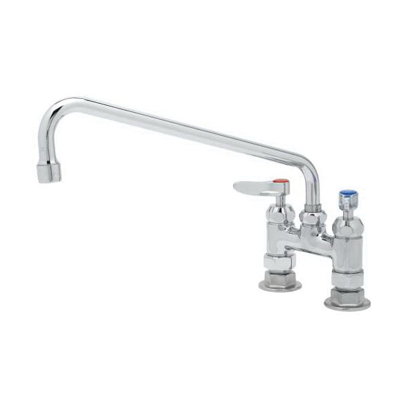 T & S B-0225-CR Double Pantry Faucet, 9.8 gpm Flow Rate, 4 in Center, Swivel Tubular Spout, Polished Chrome