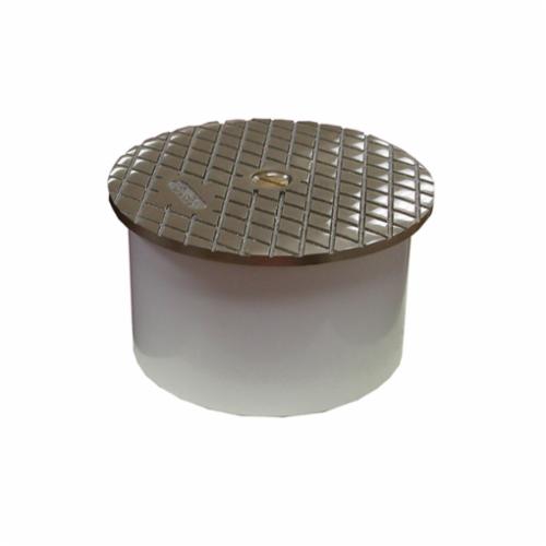 Jones Stephens™ C60170 Inside Pipe Fit Cleanout With Round Cover, 4 in Cleanout, 4-1/2 in Dia Cover, PVC, Domestic