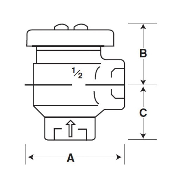 Cash Acme® 17385-0000LF V-101 Anti-Siphon Atmospheric Vacuum Breaker, 1 in Nominal, FNPT End Style, Bronze Body
