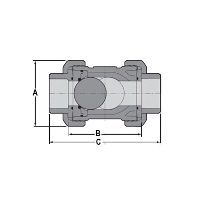 Spears® 2222-030C True Union Regular Style Ball Check Valve, 3 in, Socket, CPVC Body, EPDM Softgoods, Domestic