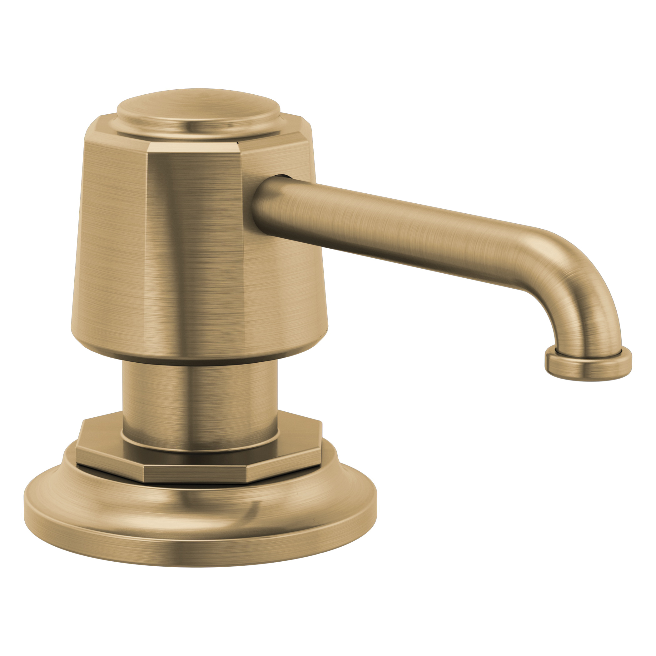 Brizo® RP100487GL Rook® Soap/Lotion Dispenser, Luxe Gold, 15 oz Capacity, 2.63 in OAL, Import
