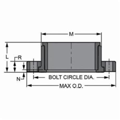Spears® 854-140 2-Piece Van Stone Molded Flange With Glass Filled PVC Ring, 14 in, PVC, Socket, 150 lb, 21 in OD, Domestic