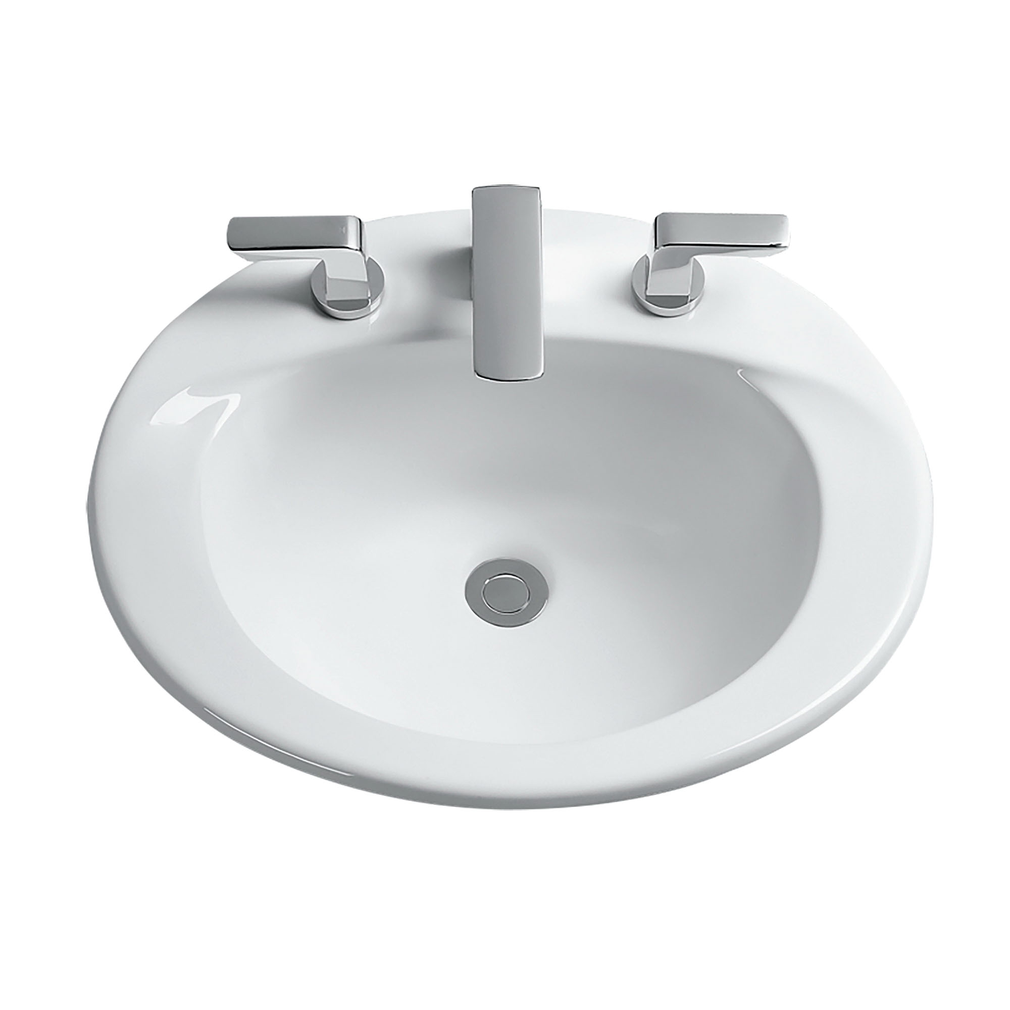 Toto® LT511.8#51 Elegant Self-Rimming Lavatory With Concealed Front Overflow, Supreme®, Oval Shape, 8 in Faucet Hole Spacing, 20 in W x 17 in D, Drop-In Mount, Vitreous China, Ebony, Import